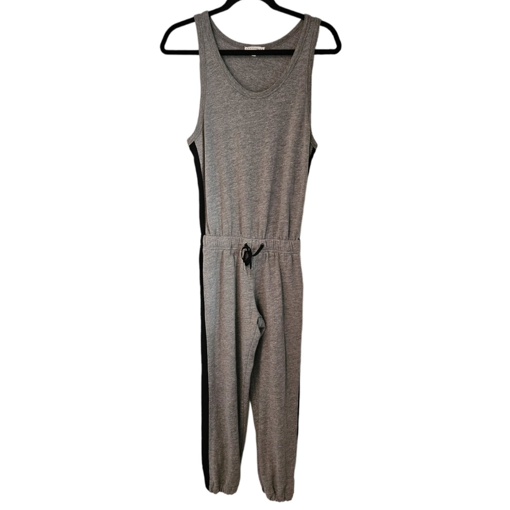 COMMUNITY Grey Lounge Jumpsuit Black Tuxedo Stripe Athleisure XXS Aritzia